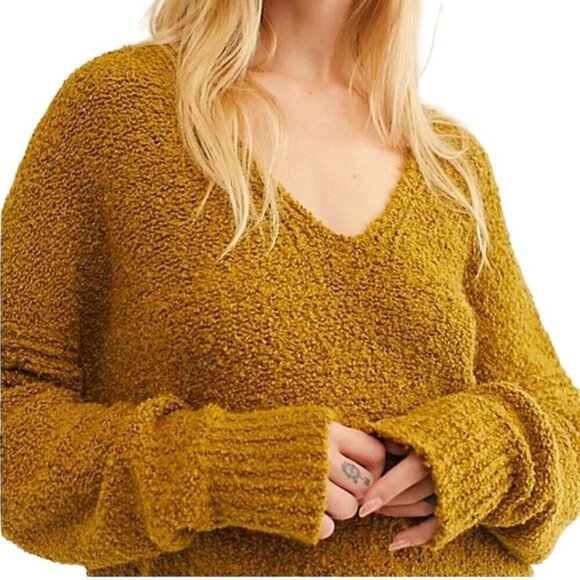 Free People Finders Keepers V Neck Sweater Athens Moss Size S - Picture 4 of 10